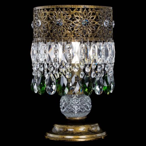 Настольная лампа Восток с пластинками под бронзу Зеленая в Самаре Гусь Хрустальный