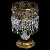 Настольная лампа Восток с пластинками под бронзу Зеленая в Самаре