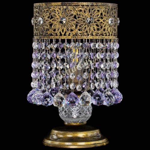Настольная лампа Восток с шарами под бронзу Фиолетовая в Самаре Гусь Хрустальный