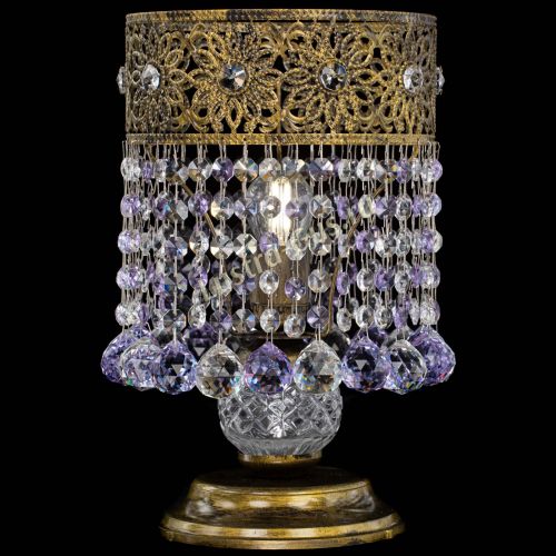 Настольная лампа Восток с шарами под бронзу Фиолетовая в Самаре Гусь Хрустальный