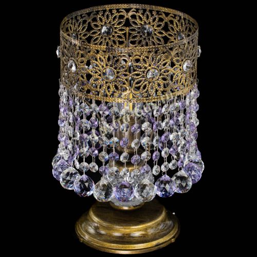 Настольная лампа Восток с шарами под бронзу Фиолетовая в Самаре Гусь Хрустальный