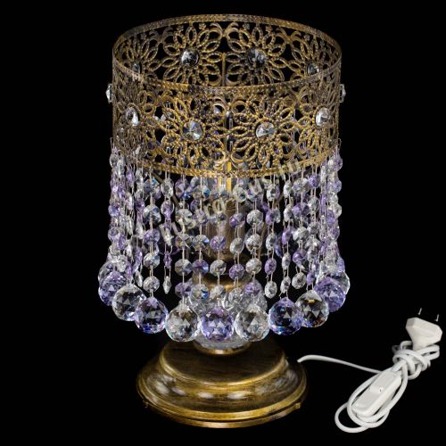 Настольная лампа Восток с шарами под бронзу Фиолетовая в Самаре Гусь Хрустальный