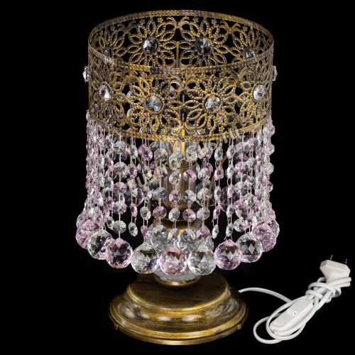 Настольная лампа Восток с шарами под бронзу Розовая в Самаре Гусь Хрустальный