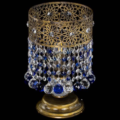 Настольная лампа Восток с шарами под бронзу Синяя в Самаре Гусь Хрустальный