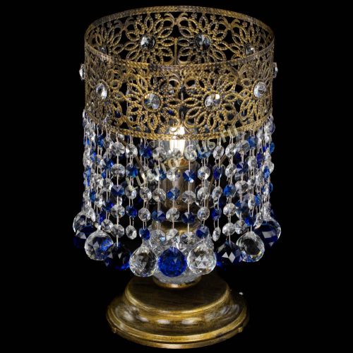 Настольная лампа Восток с шарами под бронзу Синяя в Самаре Гусь Хрустальный