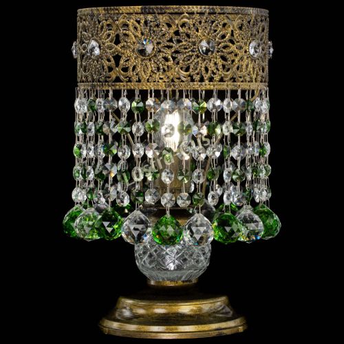 Настольная лампа Восток с шарами под бронзу Зеленая в Самаре Гусь Хрустальный