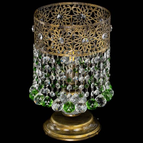 Настольная лампа Восток с шарами под бронзу Зеленая в Самаре Гусь Хрустальный