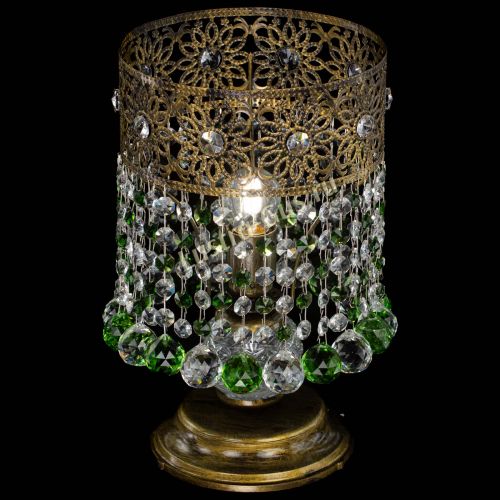 Настольная лампа Восток с шарами под бронзу Зеленая в Самаре Гусь Хрустальный