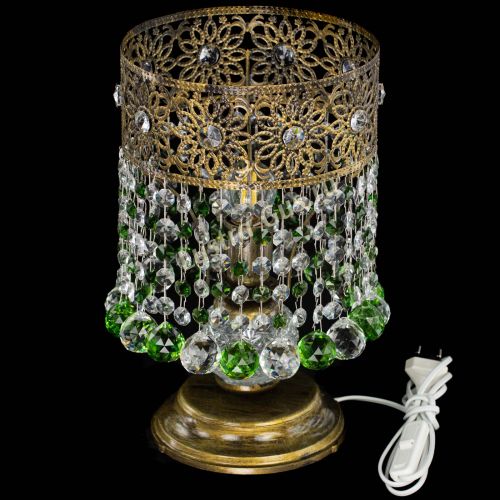 Настольная лампа Восток с шарами под бронзу Зеленая в Самаре Гусь Хрустальный