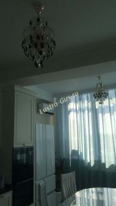 Люстра Хрустальные брызги с подвесом журавлик черный в Самаре отзыв и фото покупателя