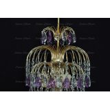 Люстра Хрустальные брызги с подвесом журавлик фиолетовый в Самаре