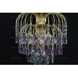 Люстра Хрустальные брызги с подвесом журавлик фиолетовый в Самаре