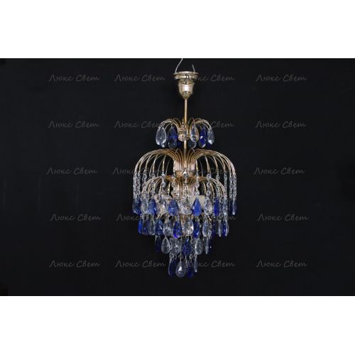 Люстра Хрустальные брызги с подвесом журавлик синий в Самаре Гусь Хрустальный