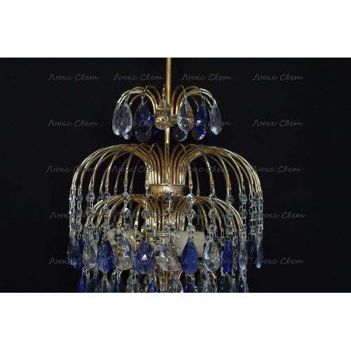 Люстра Хрустальные брызги с подвесом журавлик синий в Самаре Гусь Хрустальный