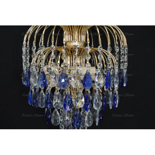 Люстра Хрустальные брызги с подвесом журавлик синий в Самаре Гусь Хрустальный