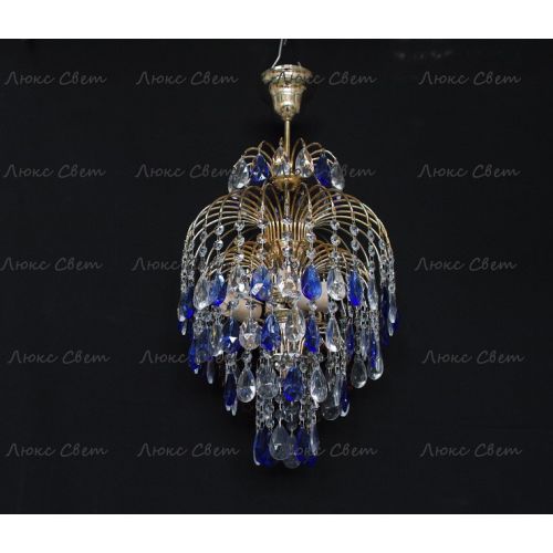 Люстра Хрустальные брызги с подвесом журавлик синий в Самаре Гусь Хрустальный