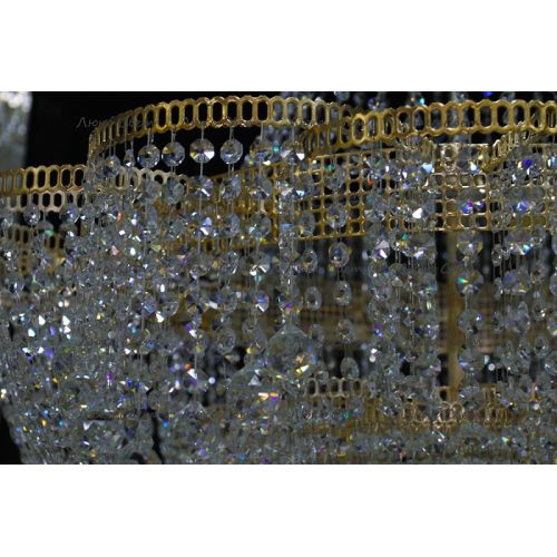 Люстра Лотос с подвесом диаметр 1000 мм высота1500 мм в Самаре Гусь Хрустальный