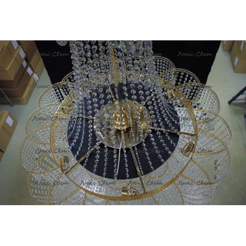 Люстра Лотос с подвесом диаметр 1000 мм высота1500 мм в Самаре Гусь Хрустальный