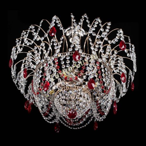 Люстра Агата № 2 - 4 лампы Красная в Самаре Гусь Хрустальный