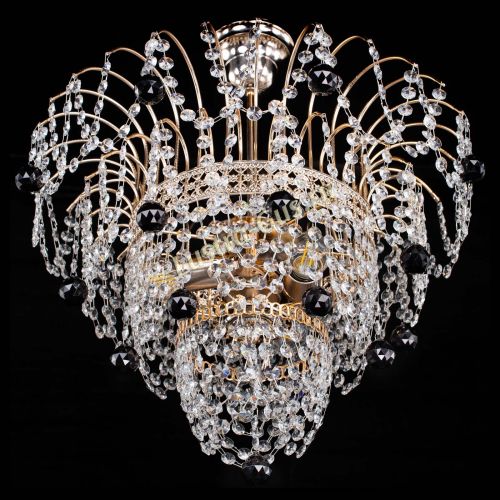 Люстра Агата Венеция №2 - 3 лампы черная в Самаре Гусь Хрустальный