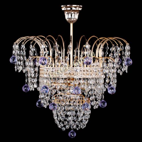 Люстра Агата Венеция №2 - 3 лампы фиолетовая в Самаре Гусь Хрустальный