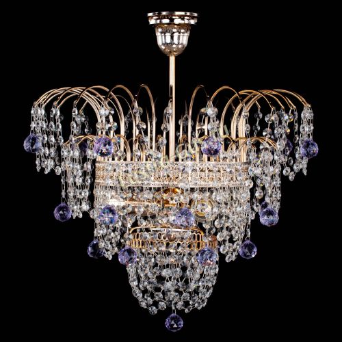 Люстра Агата Венеция №2 - 3 лампы фиолетовая в Самаре Гусь Хрустальный