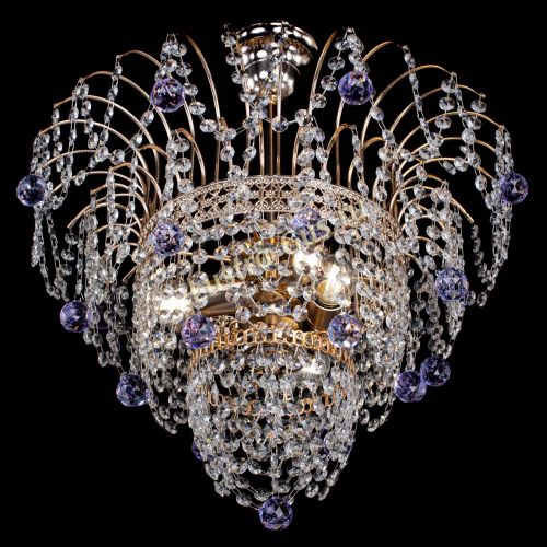 Люстра Агата Венеция №2 - 3 лампы фиолетовая в Самаре Гусь Хрустальный