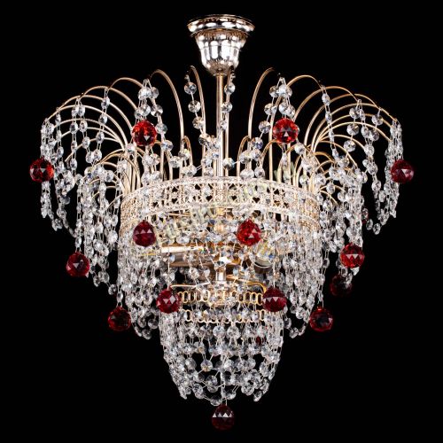 Люстра Агата Венеция №2 - 3 лампы красная в Самаре Гусь Хрустальный