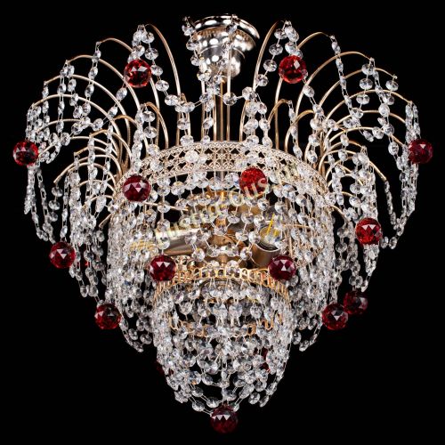 Люстра Агата Венеция №2 - 3 лампы красная в Самаре Гусь Хрустальный
