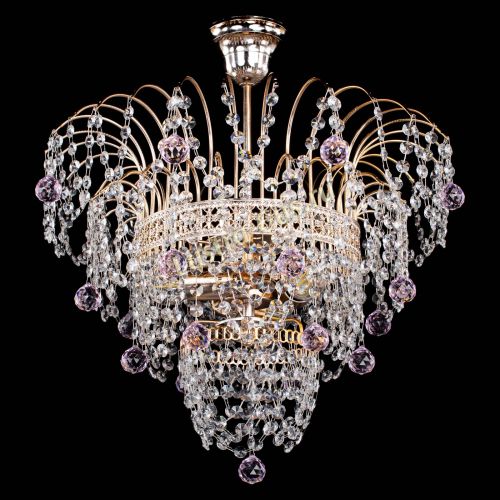 Люстра Агата Венеция №2 - 3 лампы розовая в Самаре Гусь Хрустальный