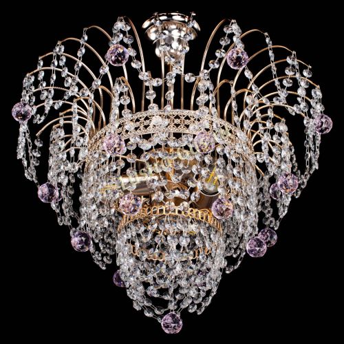 Люстра Агата Венеция №2 - 3 лампы розовая в Самаре Гусь Хрустальный