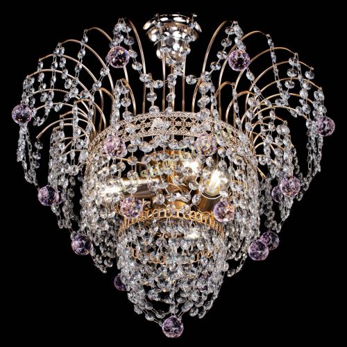 Люстра Агата Венеция №2 - 3 лампы розовая в Самаре Гусь Хрустальный