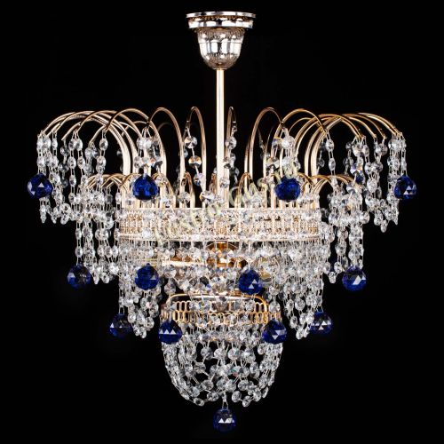 Люстра Агата Венеция №2 - 3 лампы синяя в Самаре Гусь Хрустальный