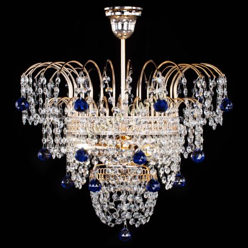 Люстра Агата Венеция №2 - 3 лампы синяя в Самаре Гусь Хрустальный