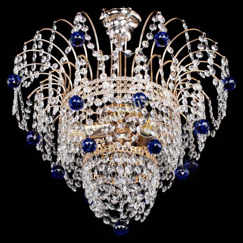 Люстра Агата Венеция №2 - 3 лампы синяя в Самаре Гусь Хрустальный