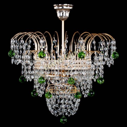 Люстра Агата Венеция №2 - 3 лампы зеленая в Самаре Гусь Хрустальный