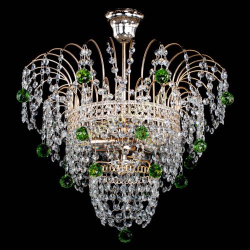 Люстра Агата Венеция №2 - 3 лампы зеленая в Самаре Гусь Хрустальный
