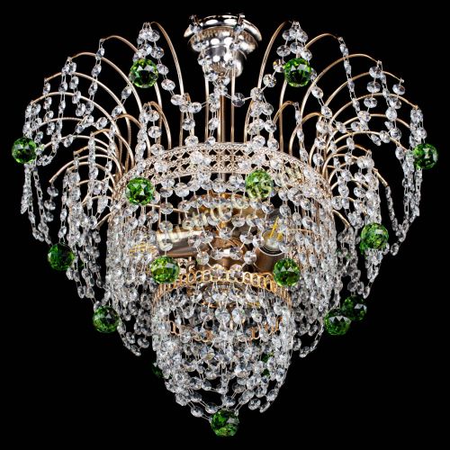Люстра Агата Венеция №2 - 3 лампы зеленая в Самаре Гусь Хрустальный