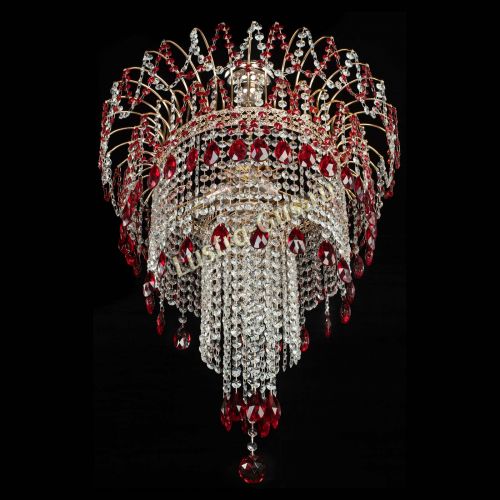 Люстра Агата Венеция №4 длинная Красная в Самаре Гусь Хрустальный