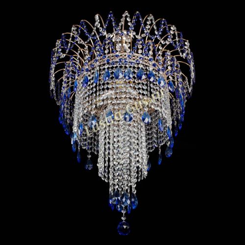 Люстра Агата Венеция №4 длинная Синяя в Самаре Гусь Хрустальный