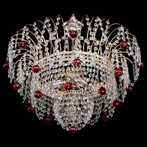 Люстра Агата Венеция №4 шар красная в Самаре Гусь Хрустальный