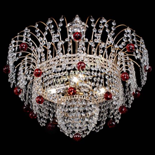 Люстра Агата Венеция №4 шар красная в Самаре Гусь Хрустальный