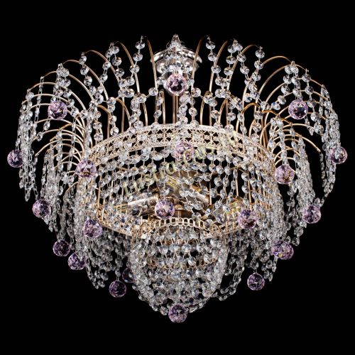 Люстра Агата Венеция №4 шар розовая в Самаре Гусь Хрустальный