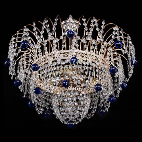 Люстра Агата Венеция №4 шар синяя в Самаре Гусь Хрустальный
