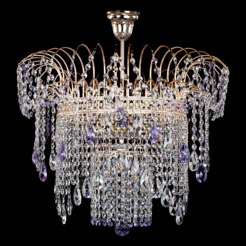 Люстра Агата Венеция №4 фиолетовая в Самаре Гусь Хрустальный
