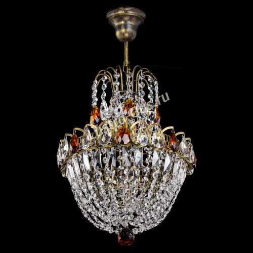 Люстра Астра №1 с подвесом под бронзу Чайная в Самаре Гусь Хрустальный