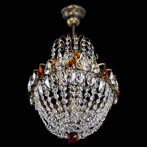 Люстра Астра №1 с подвесом под бронзу Чайная в Самаре Гусь Хрустальный