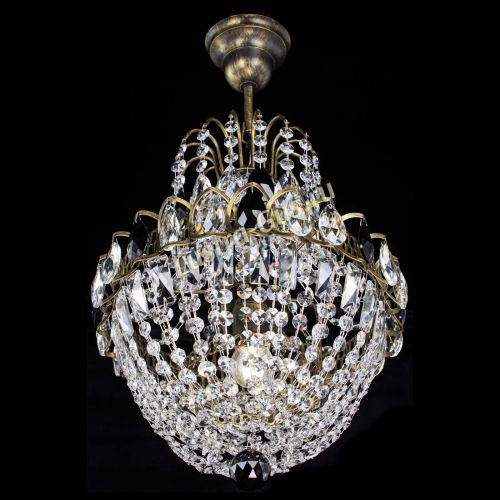 Люстра Астра №1 с подвесом под бронзу Черная в Самаре Гусь Хрустальный