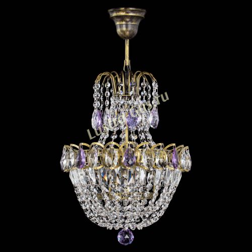 Люстра Астра №1 с подвесом под бронзу Фиолетоавя в Самаре Гусь Хрустальный