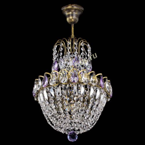 Люстра Астра №1 с подвесом под бронзу Фиолетоавя в Самаре Гусь Хрустальный